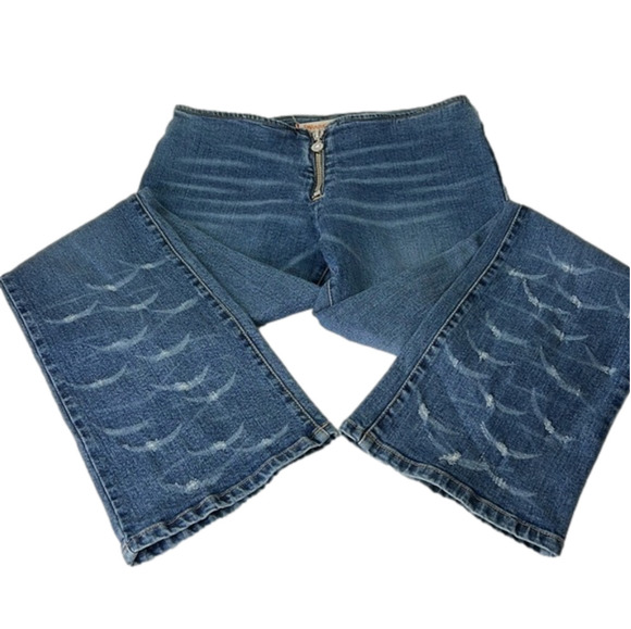 Vintage Parasuco Dark Wash Boot Cut Diamond Jeans  Exposed Zipper size 30 - Picture 1 of 13